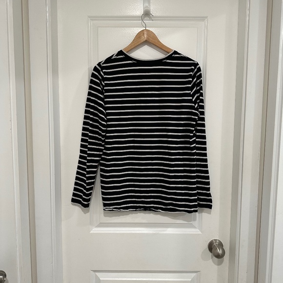 Denver Hayes | Women’s size Large  Long sleeve shirt Black and White Stripe - Picture 4 of 6